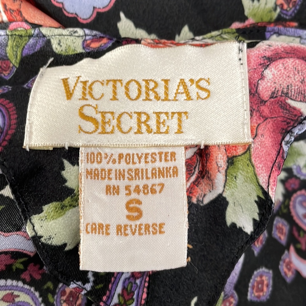 Victoria's Secret black Vintage 80's Gold Label Babydoll Chemise Slip Dress - Picture 6 of 8